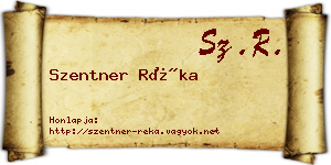 Szentner Réka névjegykártya